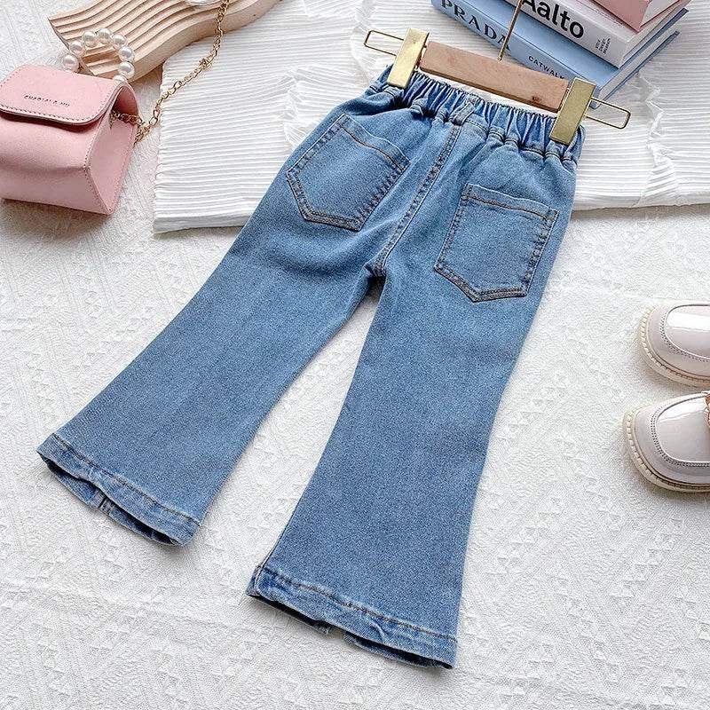 Premium Girls Jeans Korean Edition Split Flare Denim For 3 To 10 Year Old Girls Casual Wear - Image 2