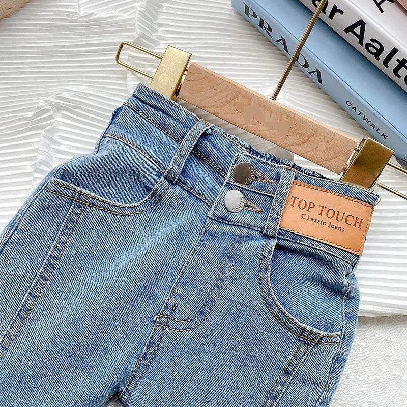 Premium Girls Jeans Korean Edition Split Flare Denim For 3 To 10 Year Old Girls Casual Wear - Image 3