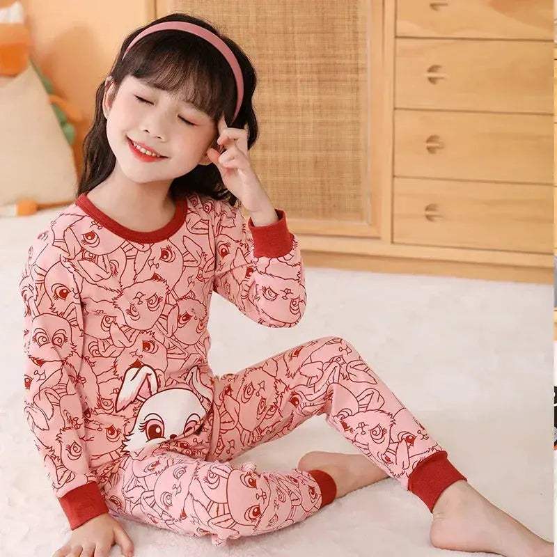 Premium Girls Pajama Set With Cotton 100 And Pink Cat Print Long Sleeve Ages 7 To 14 - Image 7