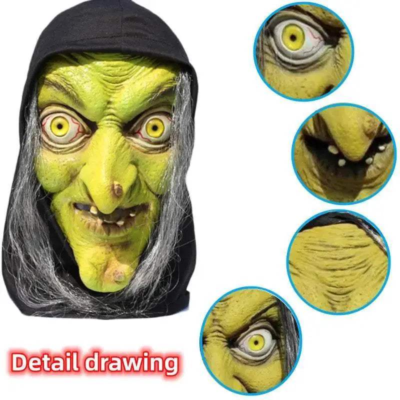 Premium Halloween Mask Old Witch Long Nose Latex For Adults - Image 4