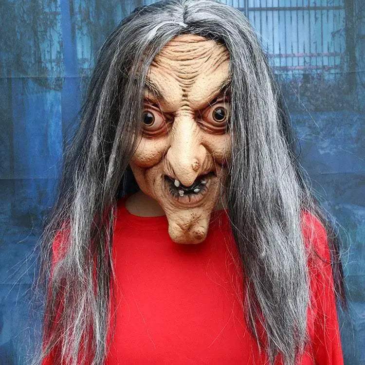 Premium Halloween Mask Old Witch Long Nose Latex For Adults - Image 7