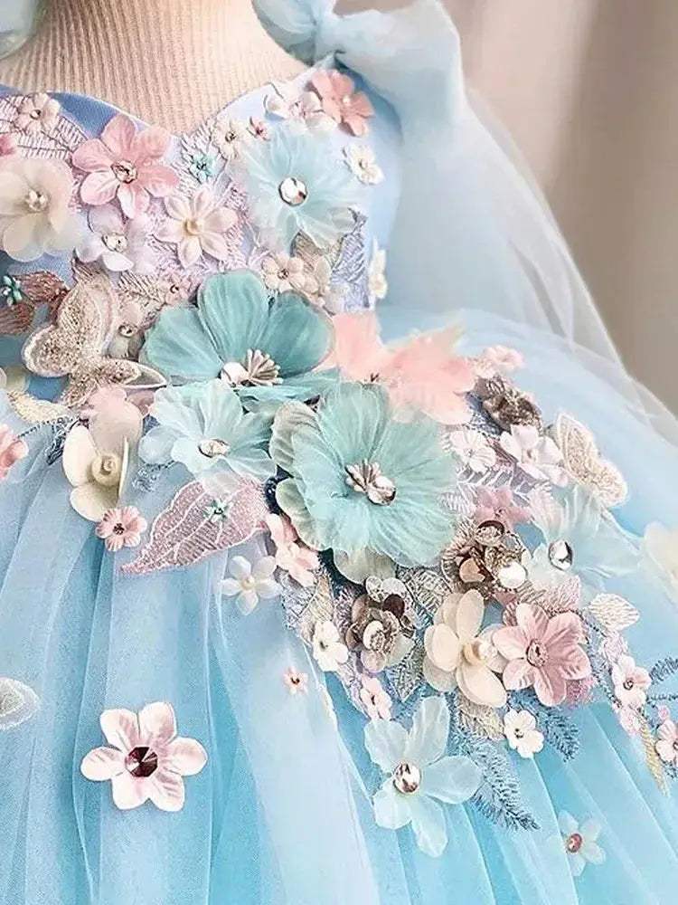 Premium Handmade Butterfly Tulle Girls Birthday Party Dress - Image 5