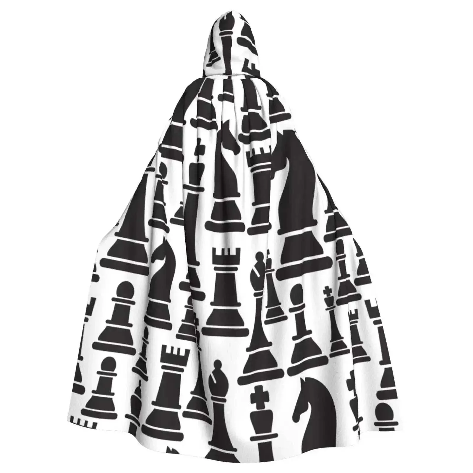 Premium Hooded Cloak With Chess Pieces Unisex Cosplay - Image 7