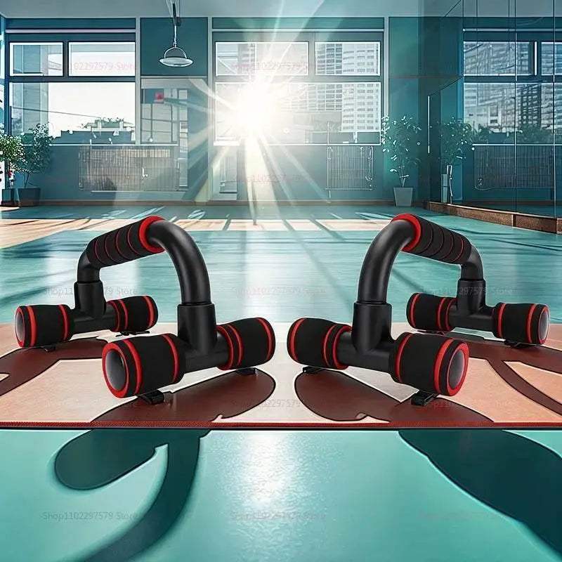 Premium I Shaped Push Up Rack Foam Cushioned Home Gym - Image 2