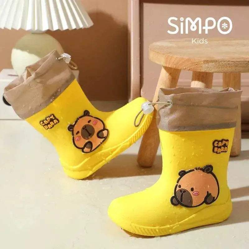 Premium Kids Rain Boots Anti Slip Mid Calf With Elastic Band Unisex For Boys And Girls Ages 4 To 6 Waterproof - Image 6