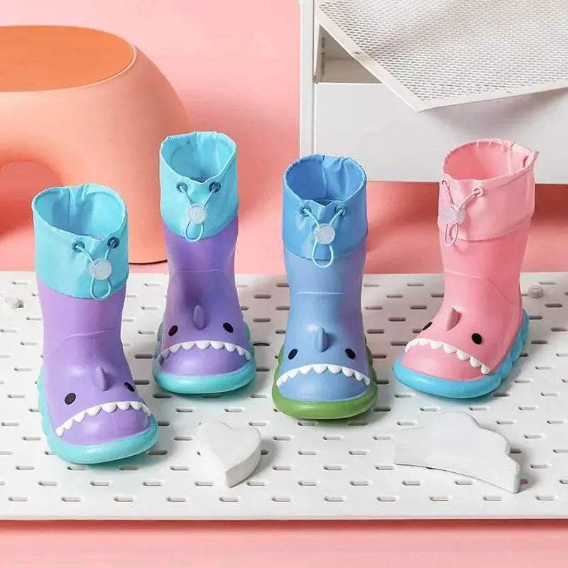 Premium Kids Shark Rain Boots With Elastic Band Unisex - Image 4