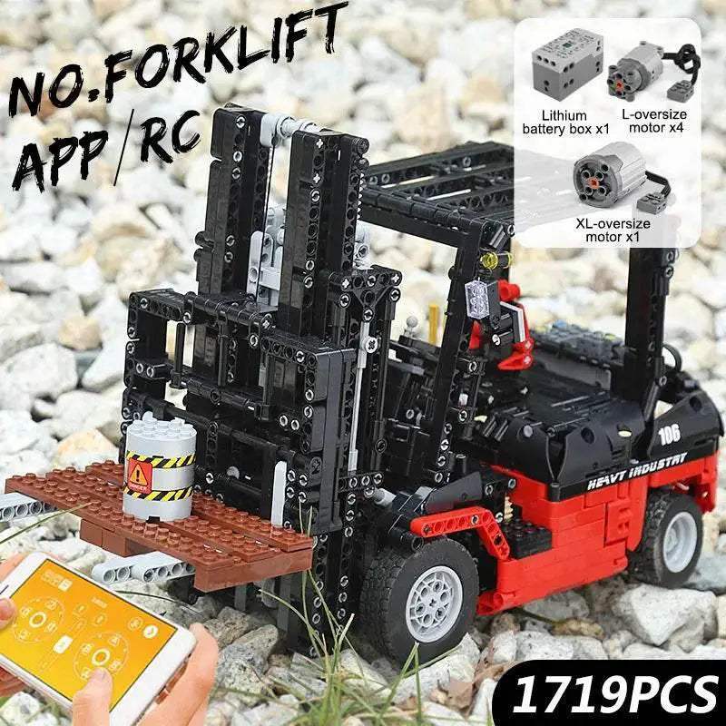 Premium Lego Compatible Block Set Motorized Forklift Ages 14 - Image 3