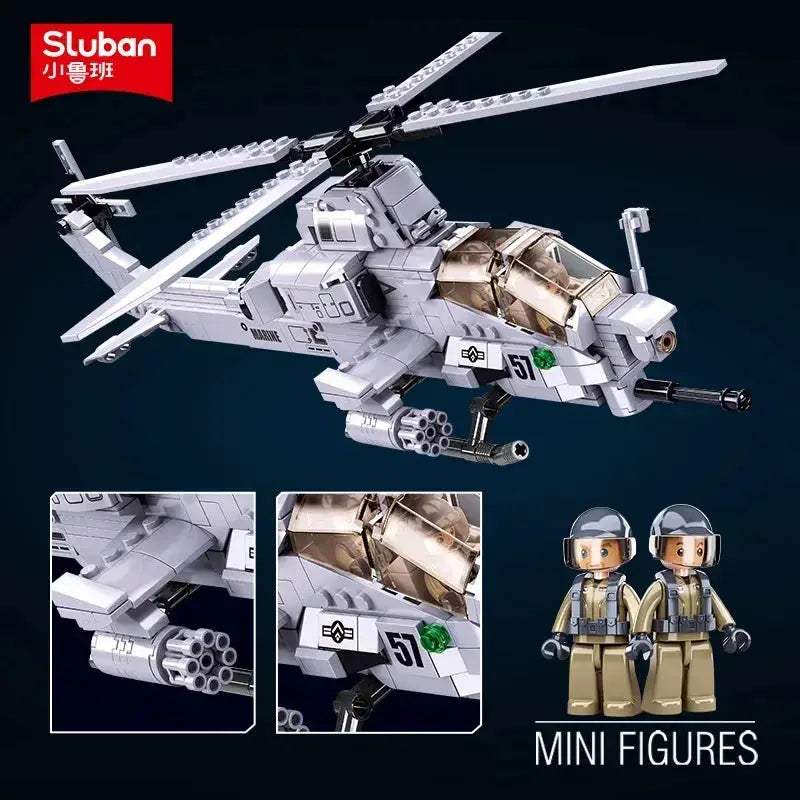 Premium Lego Compatible Building Block Set AH-1Z Viper Gunship Model For Aviation Enthusiasts