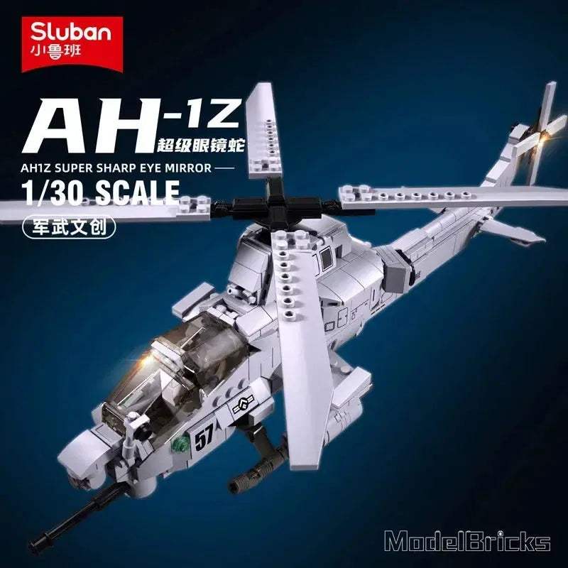 Premium Lego Compatible Building Block Set AH-1Z Viper Gunship Model For Aviation Enthusiasts - Image 3