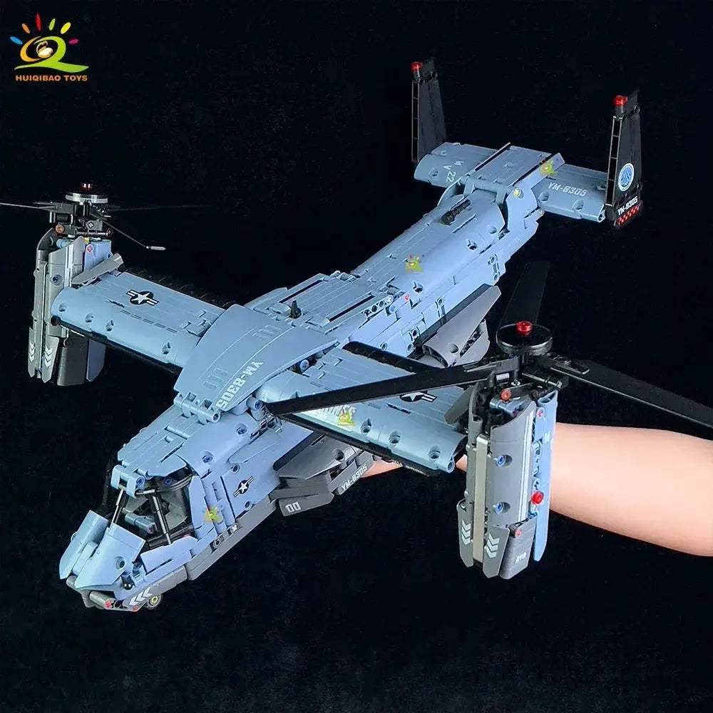 Premium Lego Compatible Building Block Set With 1389 Pieces V 22 Tiltrotor Aircraft Model For Kids And Collectors - Image 2
