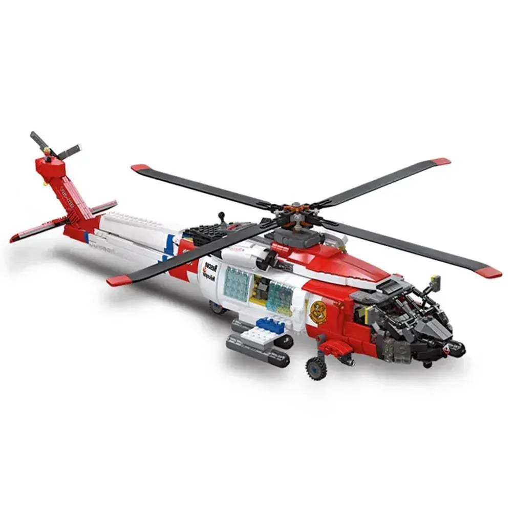 Premium Lego Compatible Military Vehicle Model Set Featuring MH60T Jayhawk Helicopter For Adults 18 Plus - Image 2
