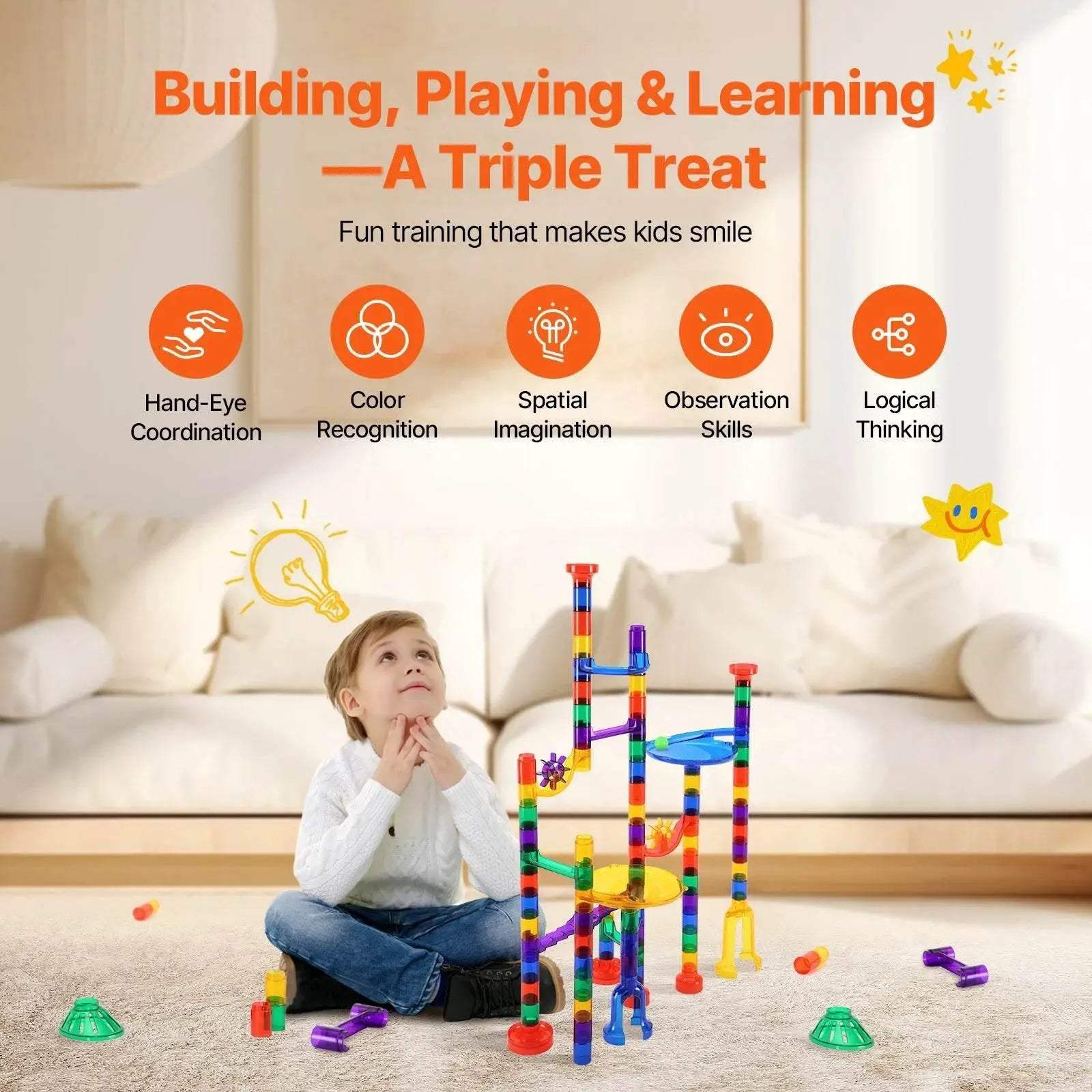 Premium Marble Run Set For Kids Glow In The Dark Marbles - Image 4