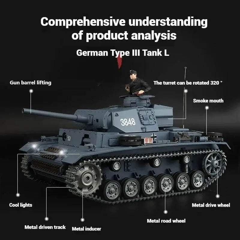 Premium Metal Remote Control Battle Tank Infrared For Kids - Image 4