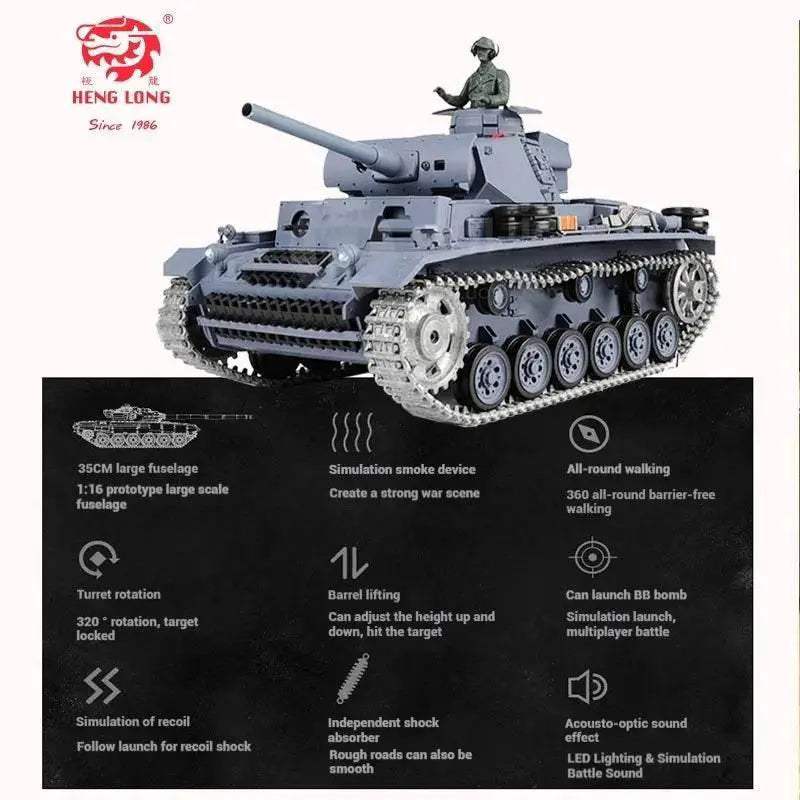 Premium Metal Remote Control Battle Tank Infrared For Kids - Image 5