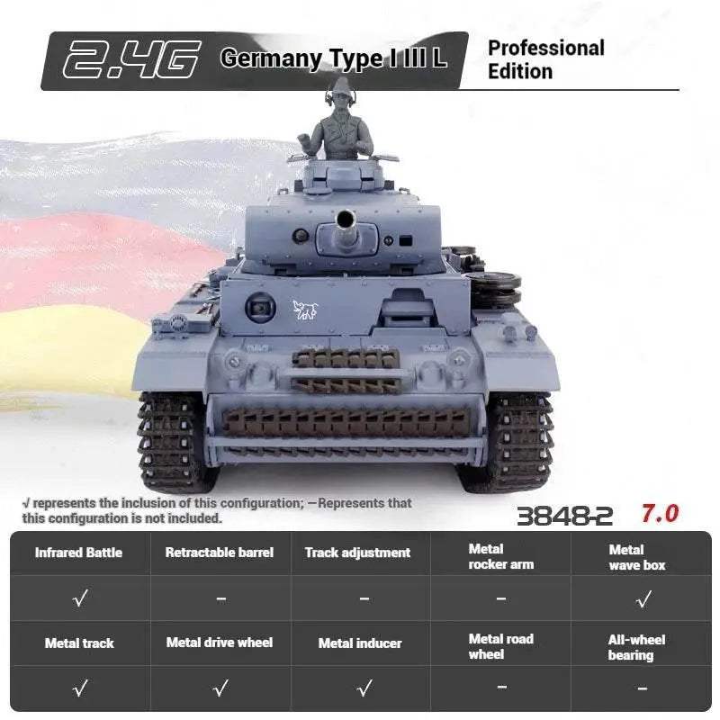 Premium Metal Remote Control Battle Tank Infrared For Kids - Image 9