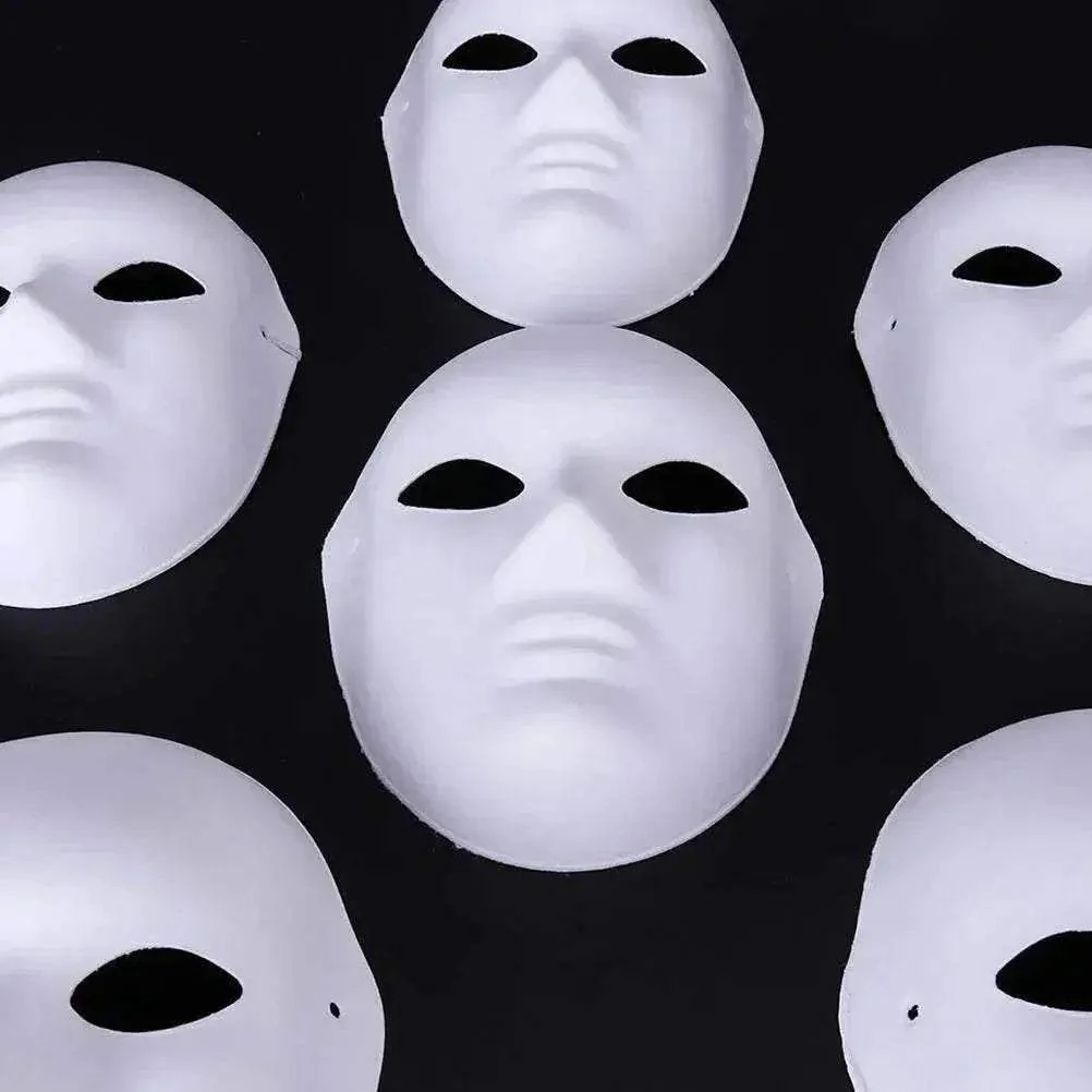 Premium Paper Masks DIY Paintable White Cosplay For Adults - Image 4
