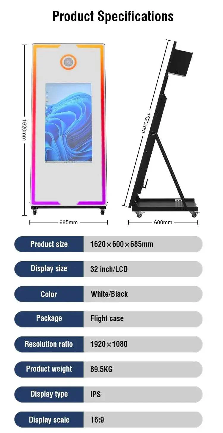 Premium Photo Booth Selfie Mirror With RGB Lighting - Image 6