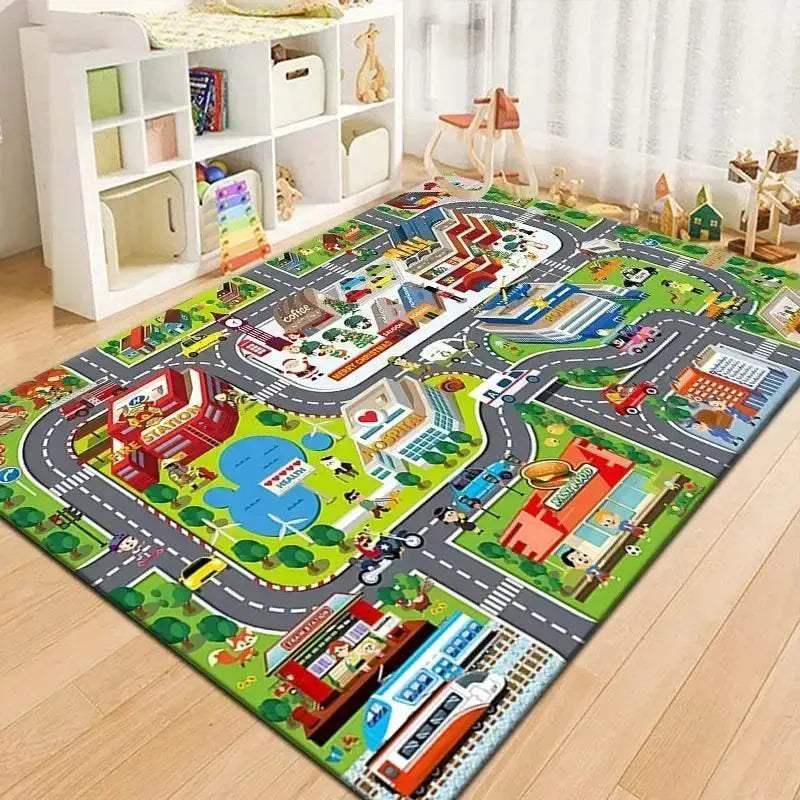 Premium Play Mat Non Slip Cartoon Runway Design Large 100x160 Cm For Babies And Kids Indoor Play - Image 9