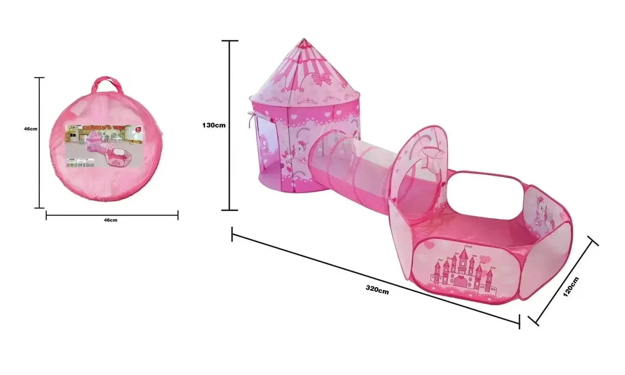 Premium Play Tent 3in1 Foldable Tunnel Ball Pool For Kids - Image 10