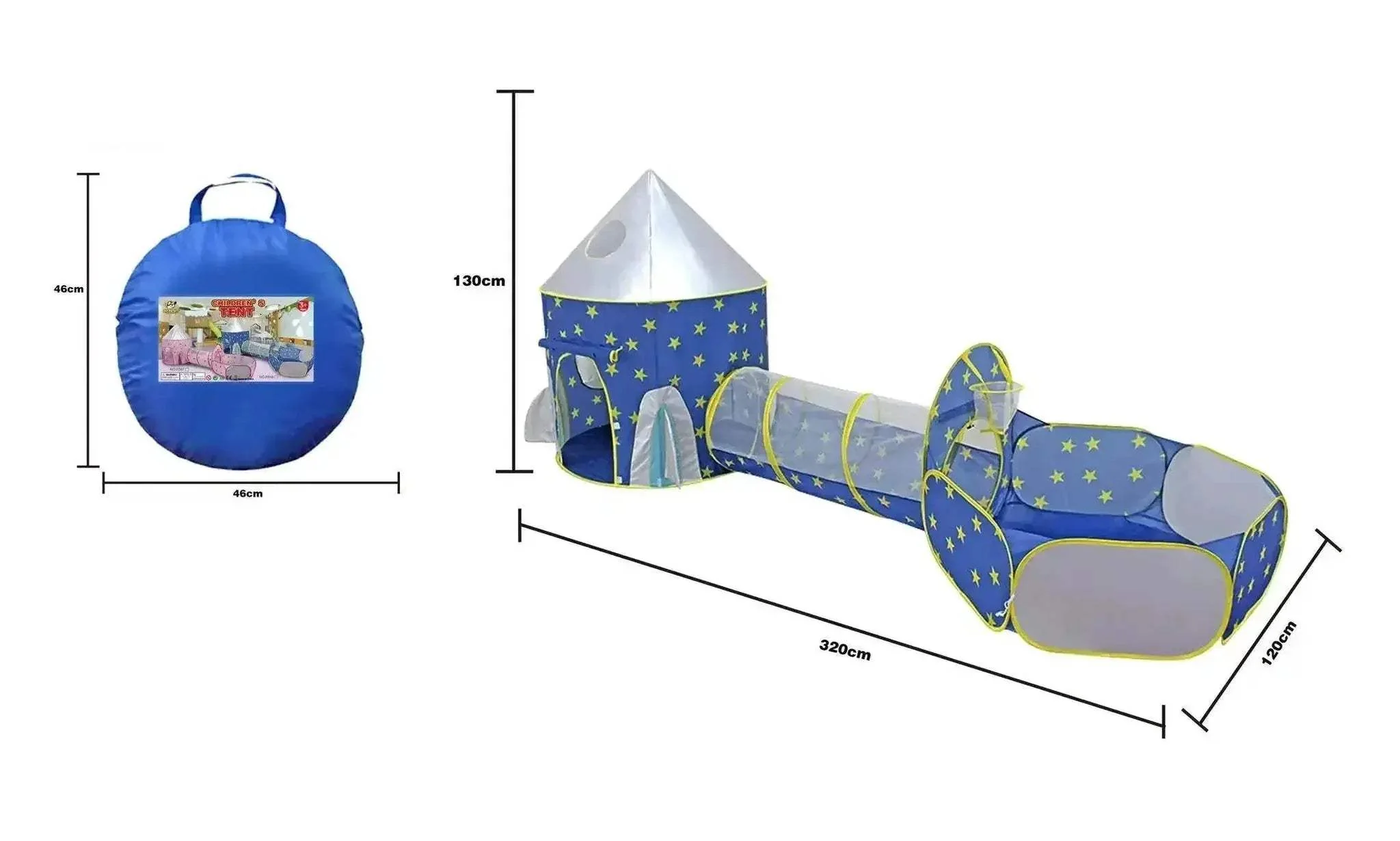 Premium Play Tent 3in1 Foldable Tunnel Ball Pool For Kids - Image 6