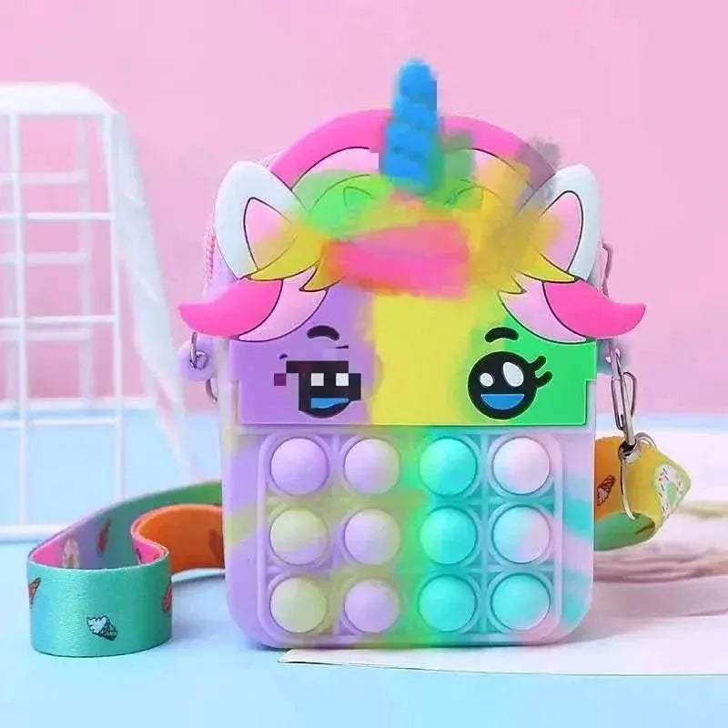 Premium Silicone Unicorn Messenger Bag With Pop Fidget Toy For Girls And Kids 7 To 13 - Image 5