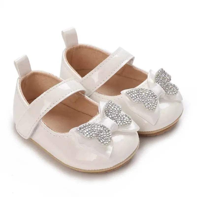 Premium Soft Leather Baby Shoes With Anti Slip Rubber Sole Bow For Newborn Girls Outdoor Play - Image 12