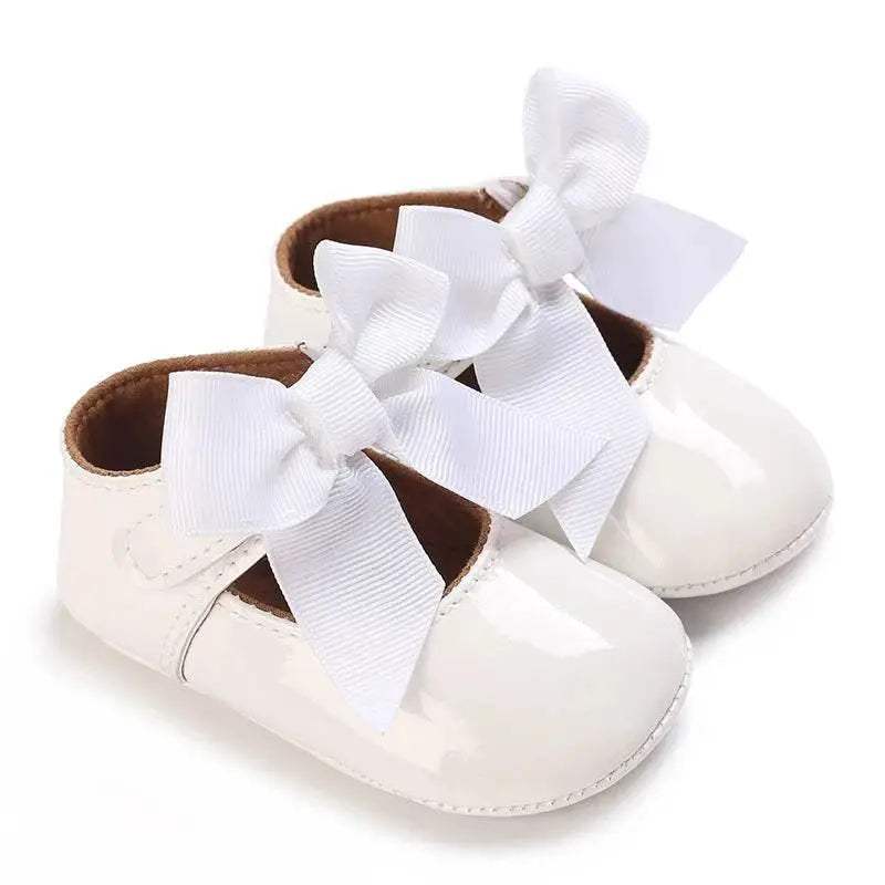 Premium Soft Leather Baby Shoes With Anti Slip Rubber Sole Bow For Newborn Girls Outdoor Play - Image 14
