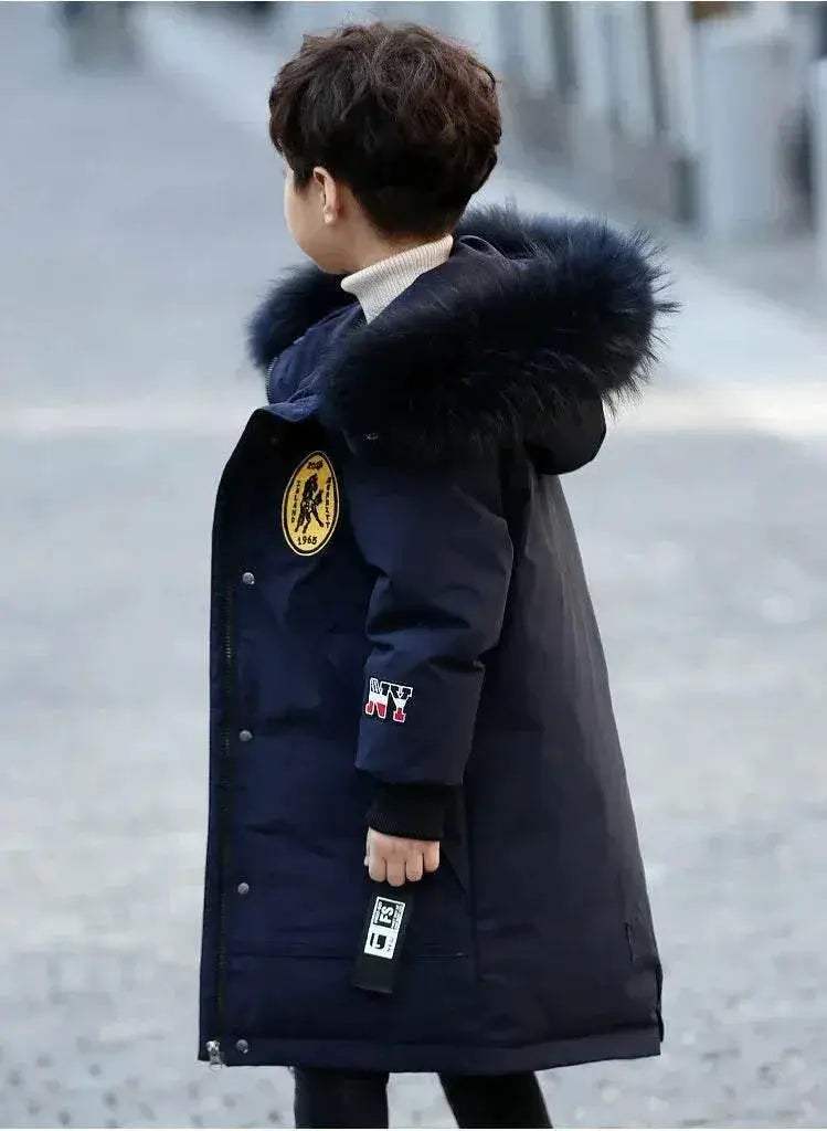 Premium Winter Down Jacket Hooded Thick Warm For Boys - Image 4