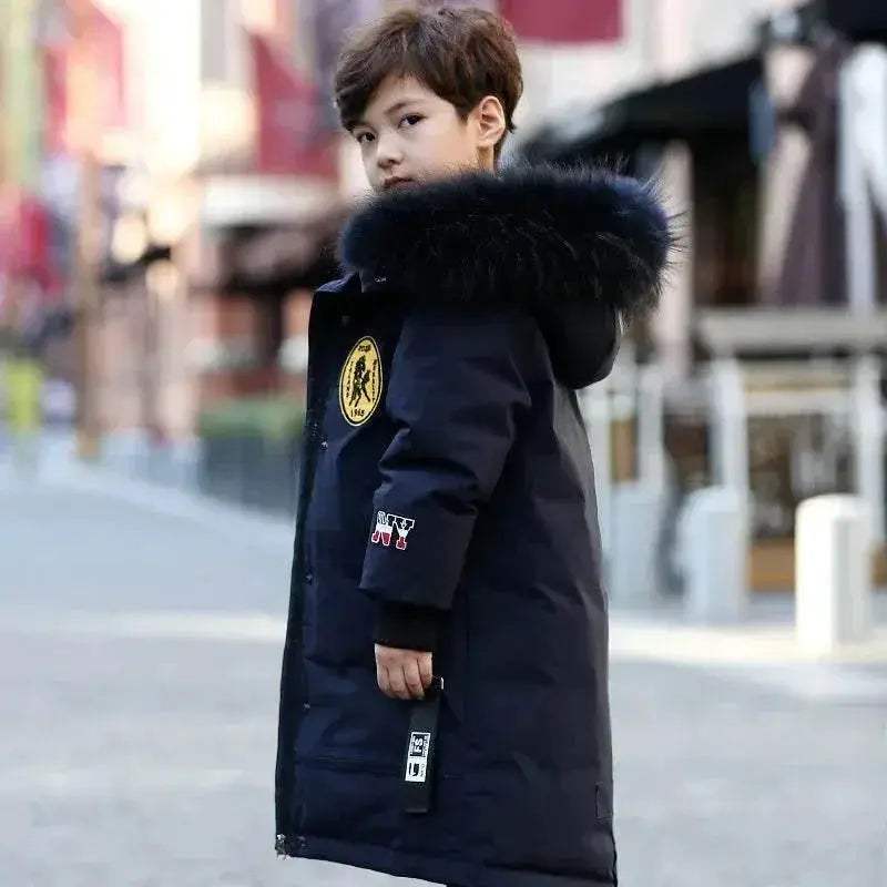 Premium Winter Down Jacket Hooded Thick Warm For Boys - Image 6