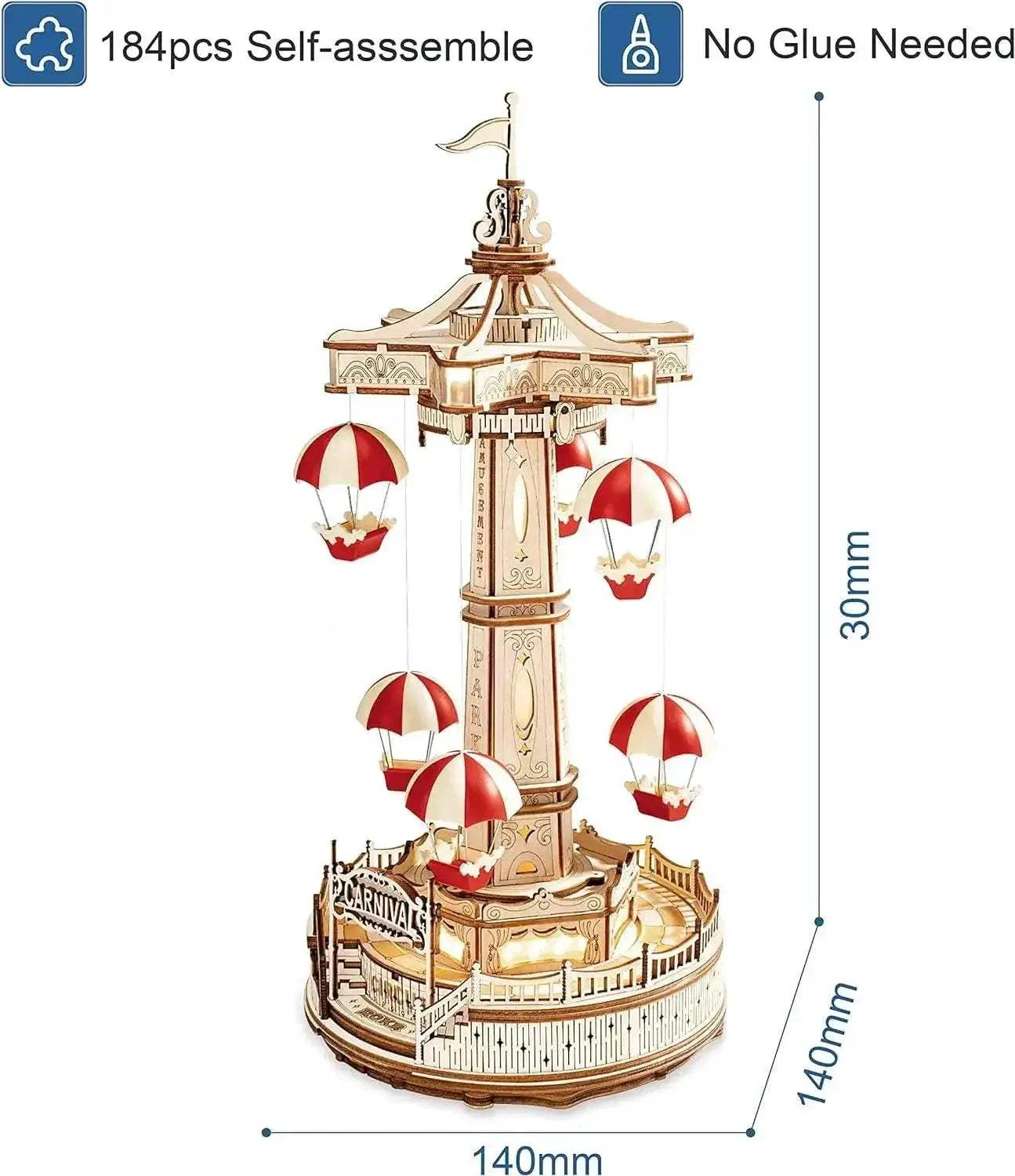Premium Wooden Puzzle Moveable 3D DIY Music Box For Kids - Image 2