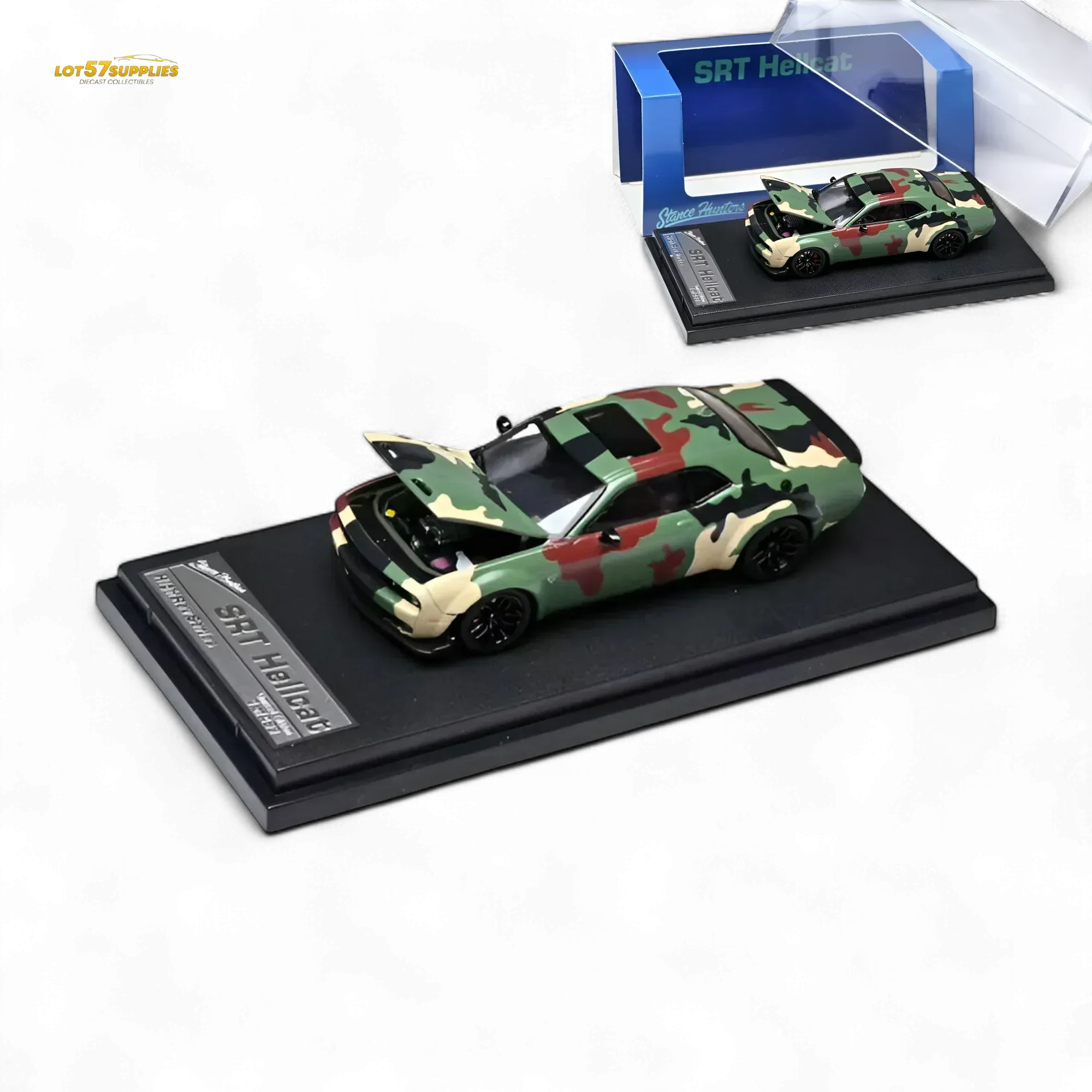 Preorder Army Green Dodge Challenger SRT Hellcat Scale Model