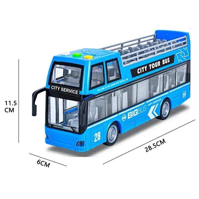 Pull Back Lights School Bus Toy With Bright Double Deck - Image 10
