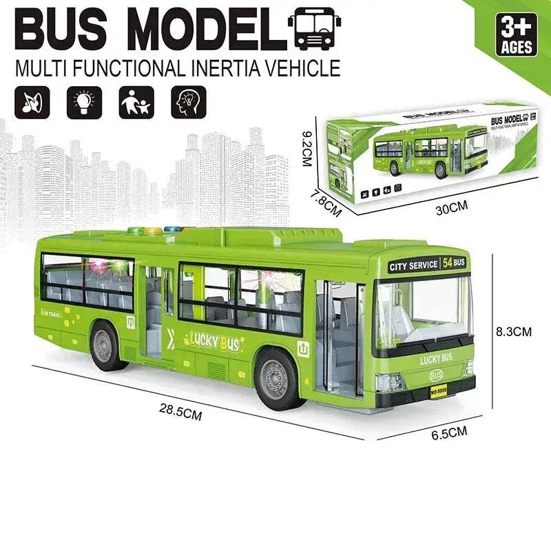 Pull Back Lights School Bus Toy With Bright Double Deck - Image 7