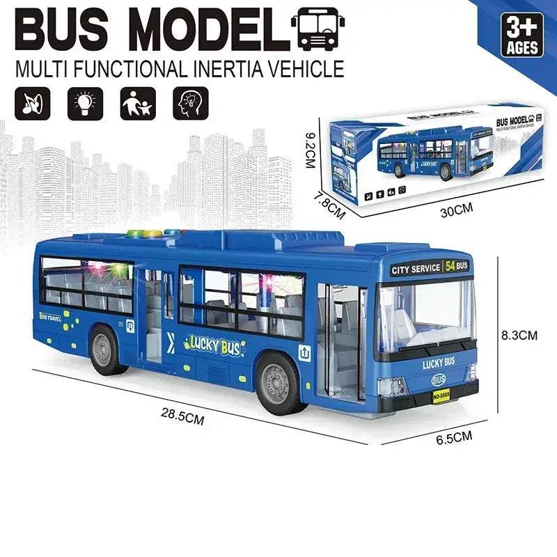 Pull Back Lights School Bus Toy With Bright Double Deck - Image 8