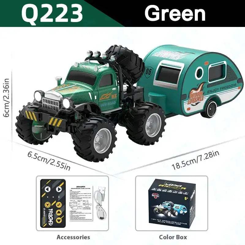 All Terrain Alloy RC Truck With Trailer Gift For Kids - Image 11