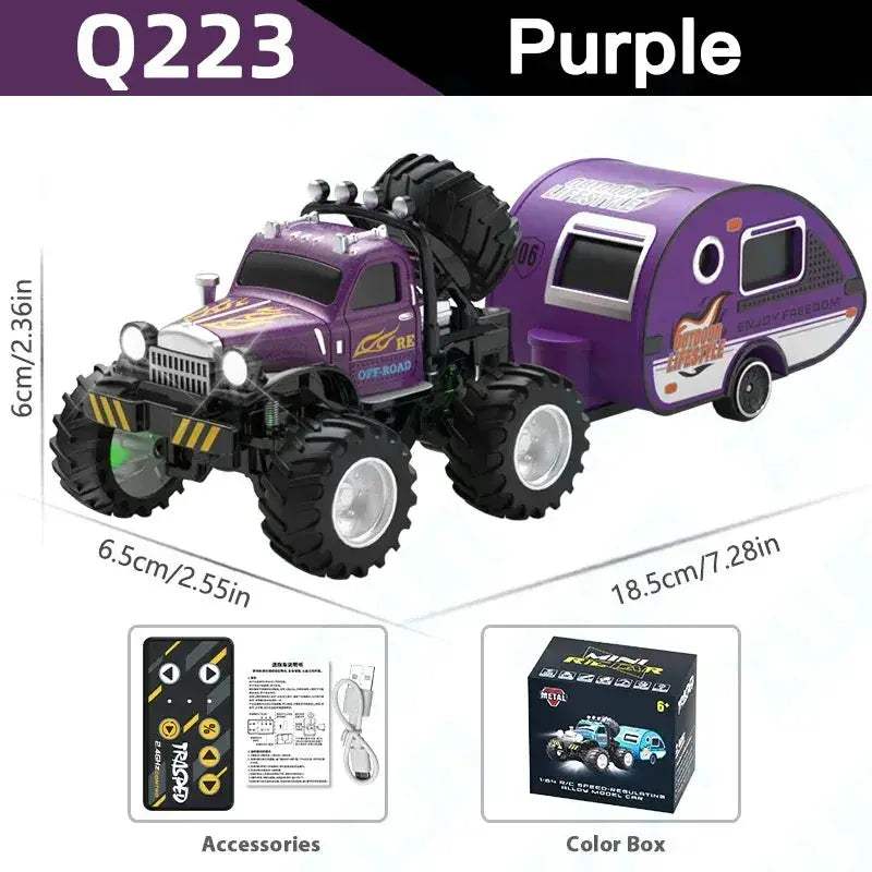 All Terrain Alloy RC Truck With Trailer Gift For Kids - Image 9