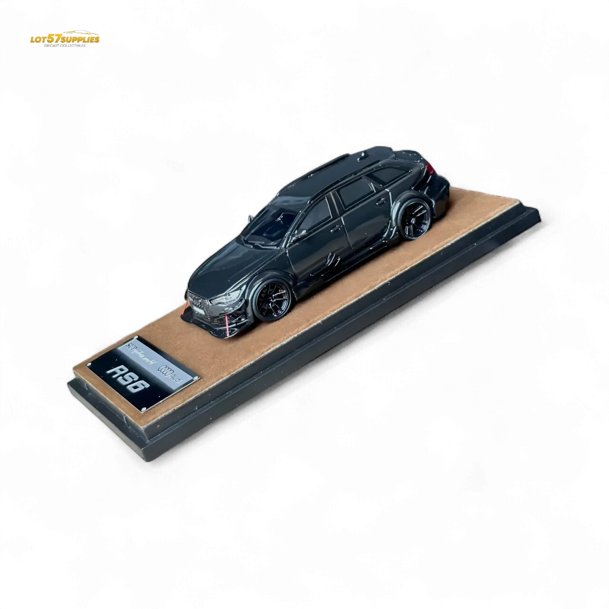 Qidian Model Audi RS6 Avant (C7) Wide-Body Modified Black 1:64