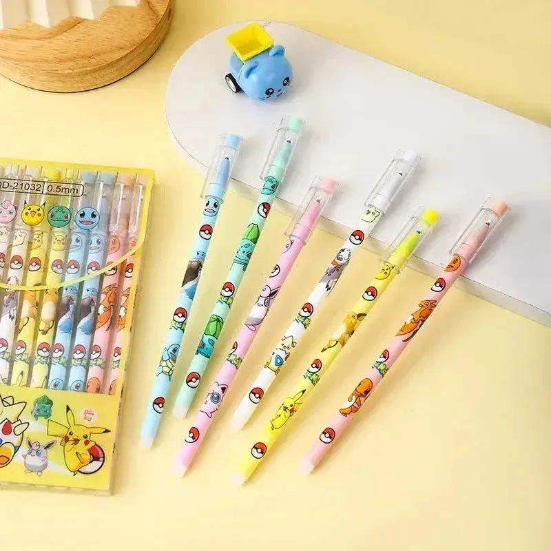 Radom 1 PCS, 6 PCS, or 12 PCS Pokemon Gel Pen Set, Anime Pikachu Erasable Writing Signature Pen, School Student Learning Supplies Stationery for Children - Image 8