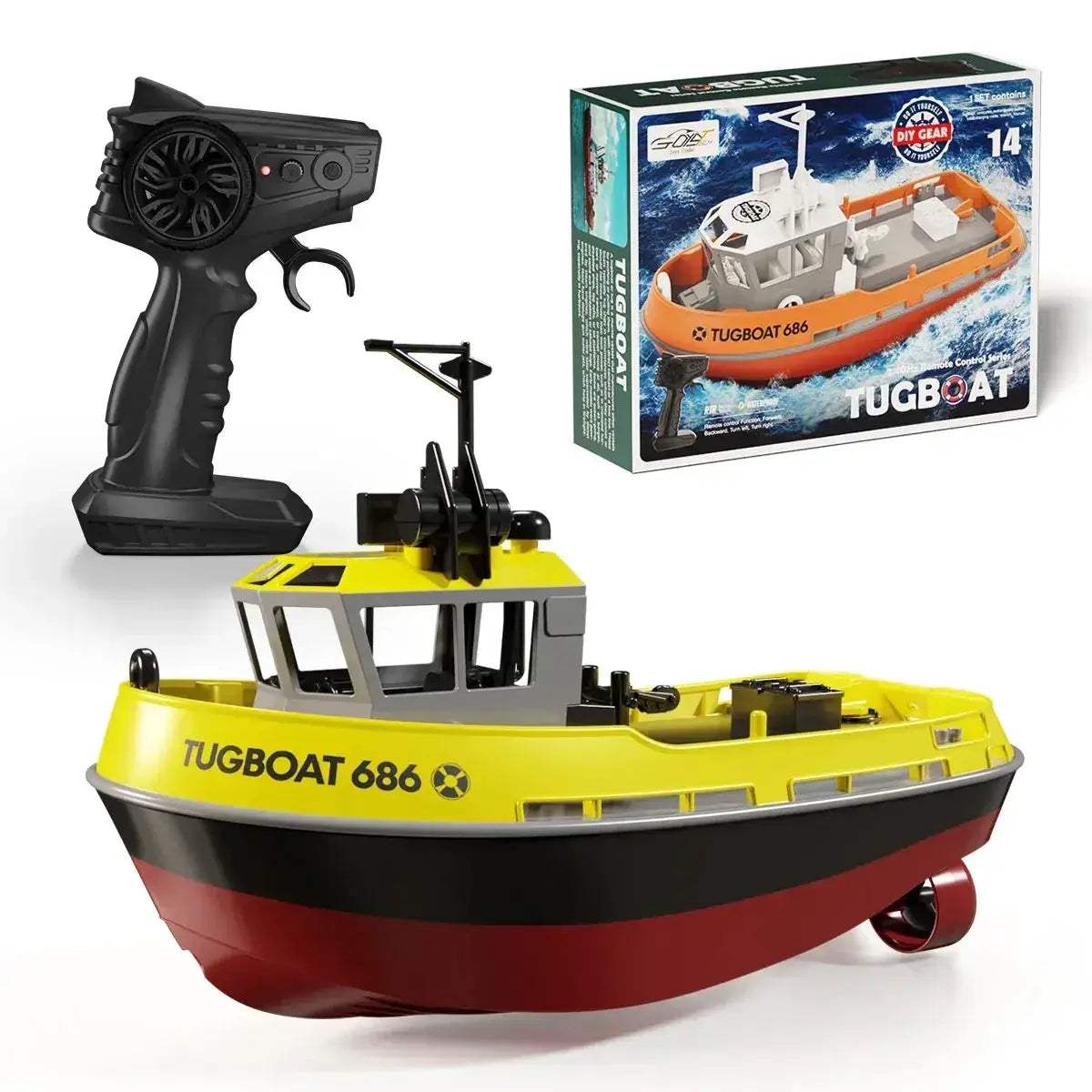 RC Boat Dual Motor Remote Control Tugboat Powerful