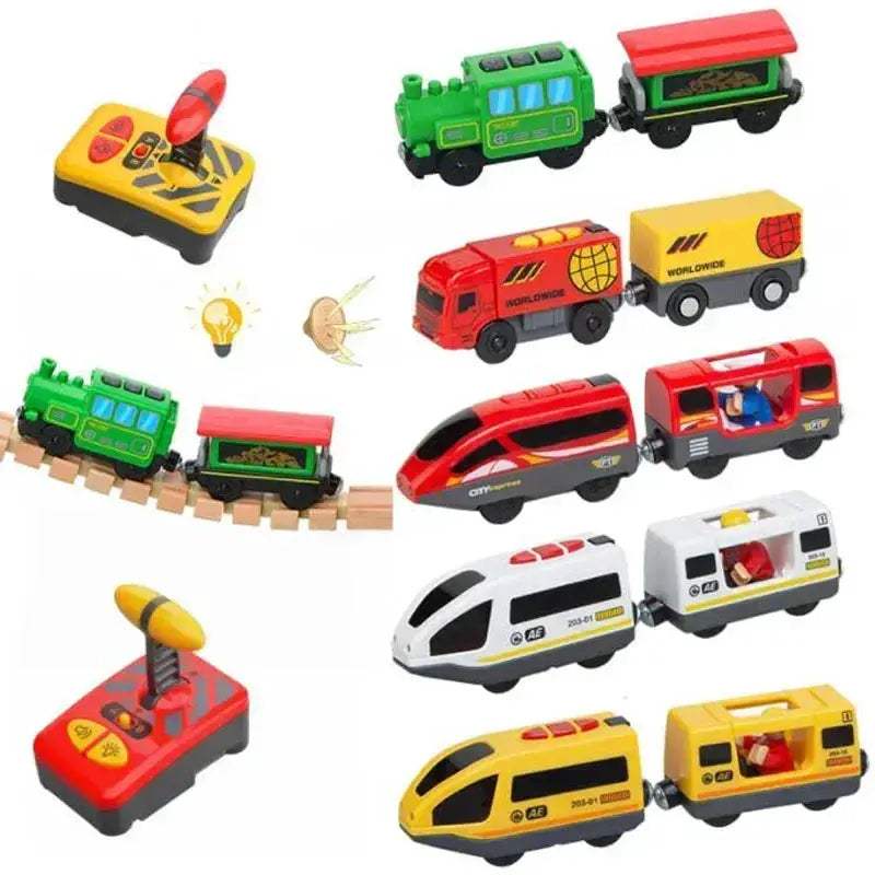 RC Electric Train Diecast Locomotive Magnetic For Kids