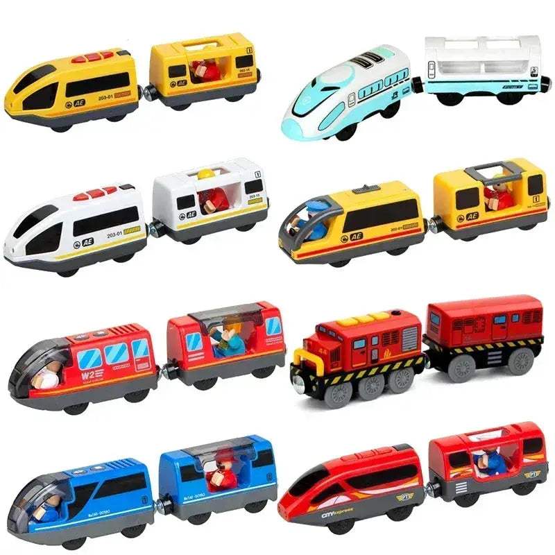RC Electric Train Set With Diecast Locomotive And Magnetic Track