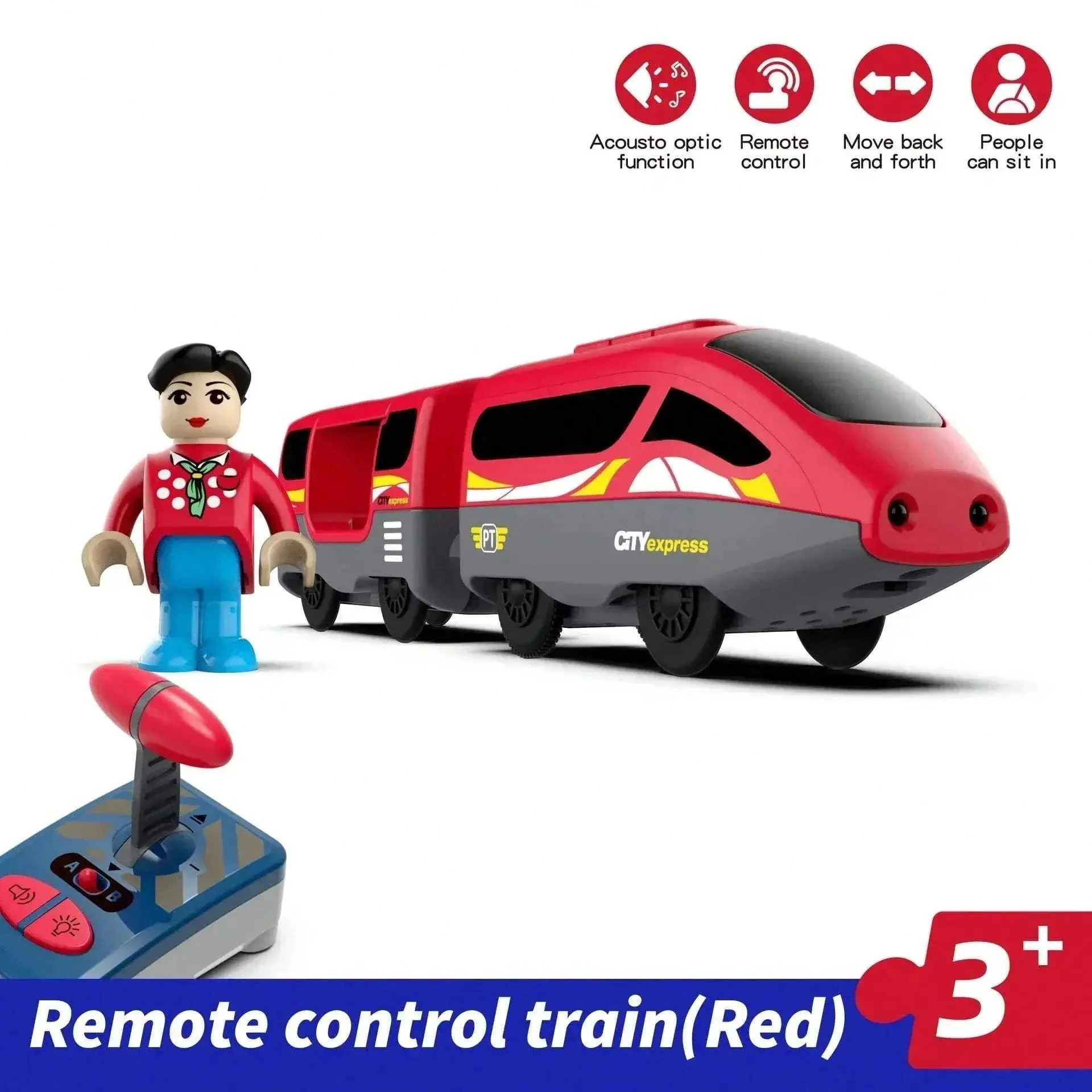 RC Train Track Set for Wood Railway Diecast Car Fun - Image 5