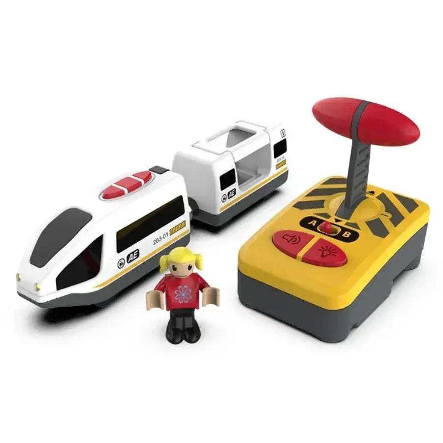 RC Train Track Set for Wood Railway Diecast Car Fun - Image 9