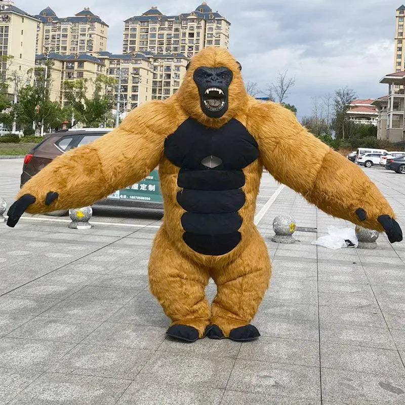 Inflatable Gorilla Mascot Costume For Realistic Party Wear