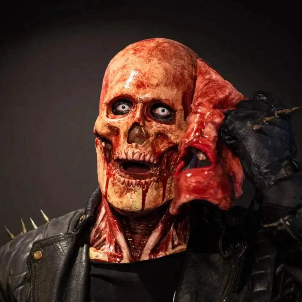 Realistic Latex Mask Movable Mouth Skeleton Joker For Adults - Image 3