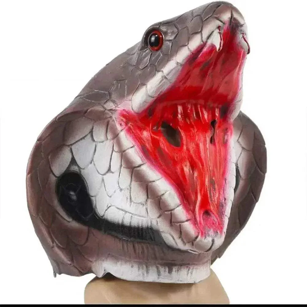 Realistic Mask Latex Snake Head For Halloween Cosplay