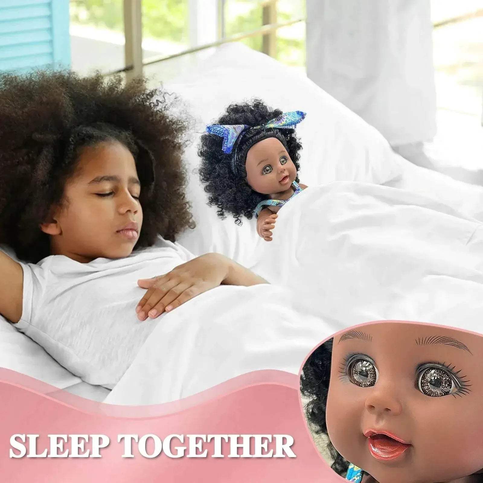 Realistic Silicone 10 Inch Doll Dress Black Gift For Kids - Image 4