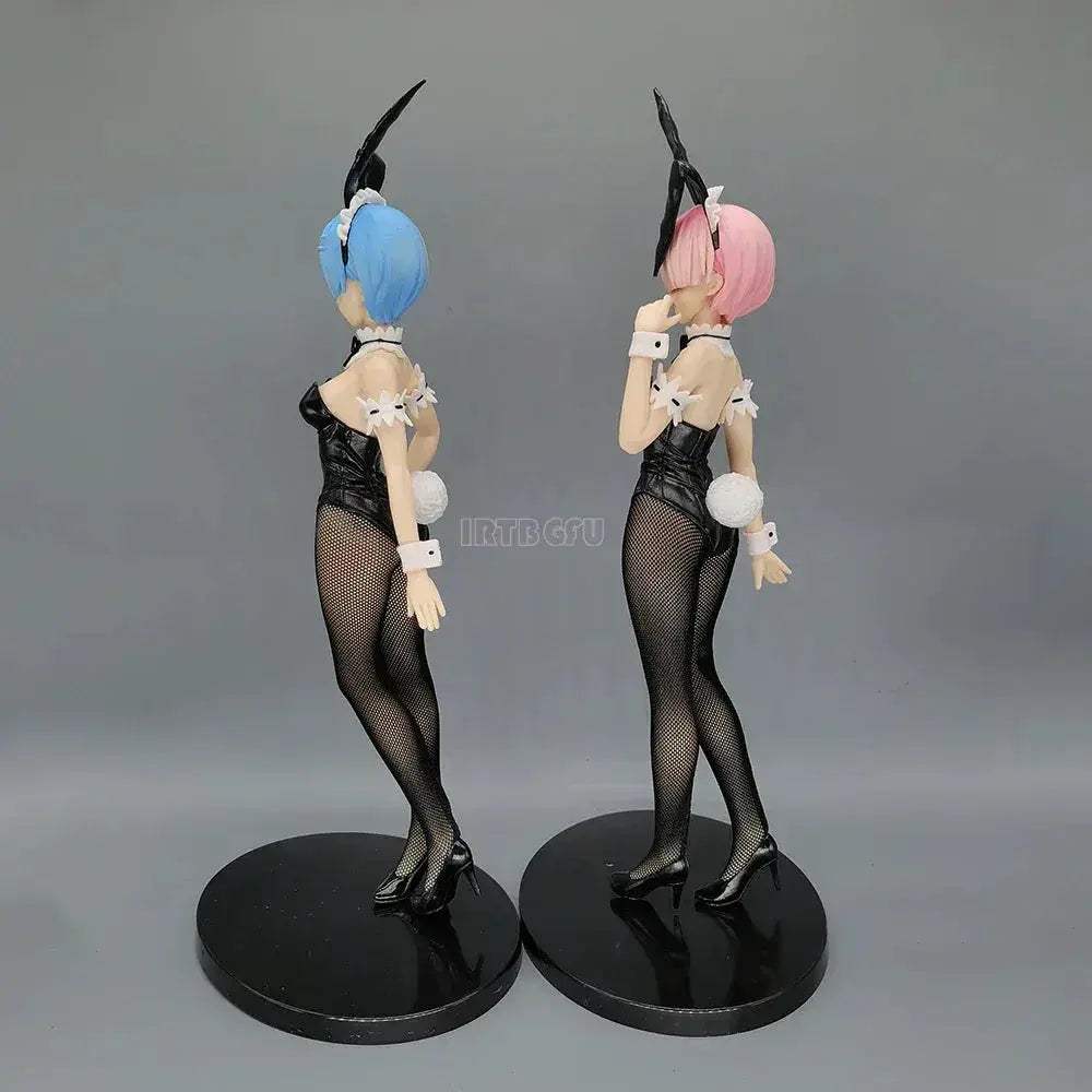 Rem and Ram Twins Bunny Outfit Anime Figurines, Re:ZERO Starting Life in Another World Action Figures - Image 2
