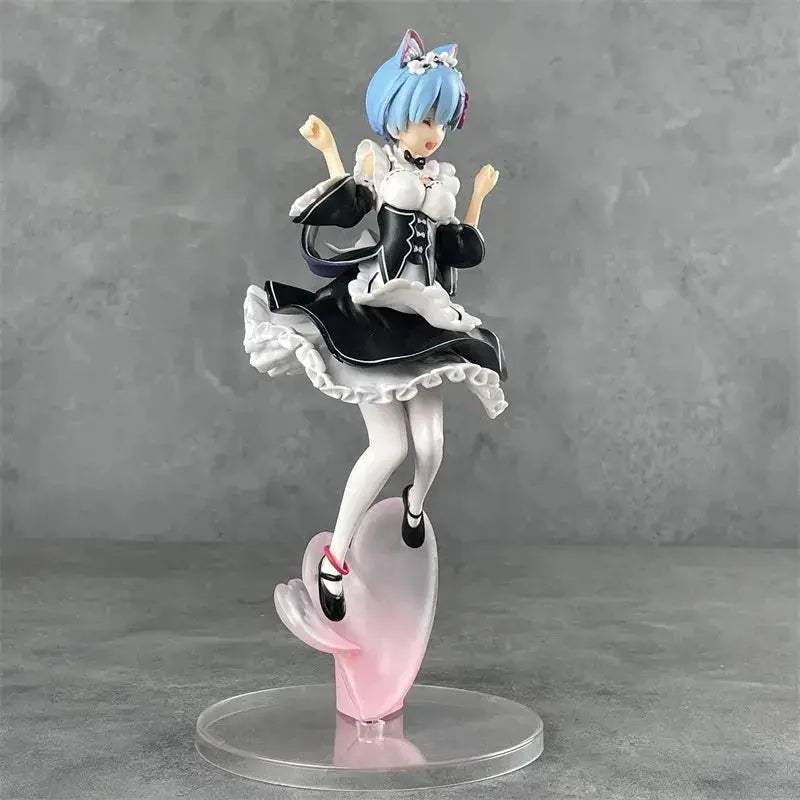 Rem Nekomimi Anime Figurine, Re:ZERO Starting Life In Another World Action Figures 22 CM - Image 2