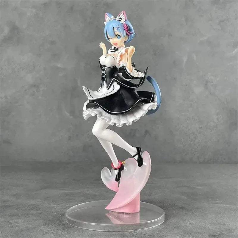 Rem Nekomimi Anime Figurine, Re:ZERO Starting Life In Another World Action Figures 22 CM - Image 3